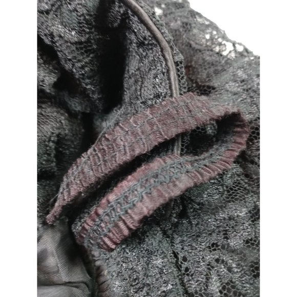 Vintage Positively Ellyn Black Lace Cocktail Prom Dress 80'Elastic Waist Sz 8 - Picture 16 of 16